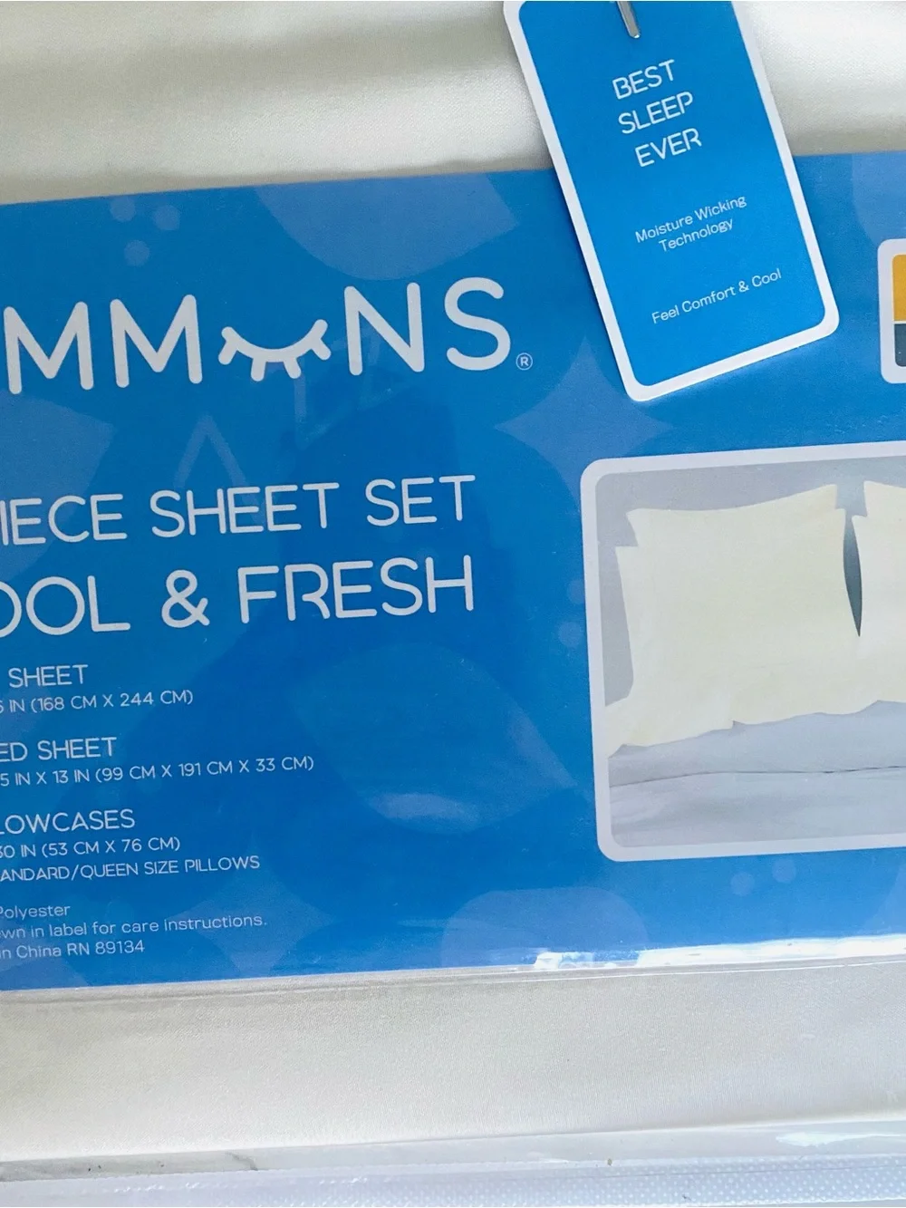 NIP👍🏽SIMMUNS Ivory White Top Sheet SZ TWIN